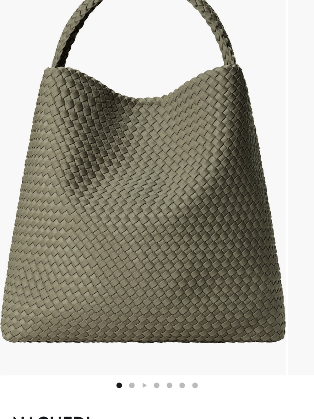 Naghedi Olive Woven Hobo Shoulder Bag